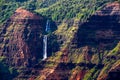 Landscape detail of Waipoo waterfall in Waimea canyon, Kauai Royalty Free Stock Photo