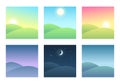 Landscape at different times of day Royalty Free Stock Photo