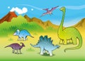 Landscape with dinosaurs