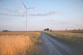 dirt road through field