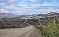 Landscape of a dirt road leading through the Kamiesburg mountains Royalty Free Stock Photo