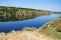 Landscape of the Dnieper River and the island of Khortytsya in U