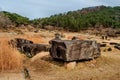 Landscape dolmen burial chambers at neolithic park