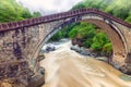 Landscape of the Double Bridge Turkish: Cifte Kopru. It is the name for two small adjacent historic bridges in Arhavi, Artvin.