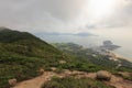 Landscape of dragon`s back mountain trail in Hongkong
