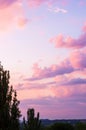 Landscape with dramatic light - beautiful golden sunset with saturated sky and clouds Royalty Free Stock Photo