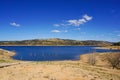 Landscape of dried lake and trees Royalty Free Stock Photo