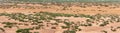 Landscape with dry cracked takir soil in semi-desert