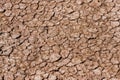 Landscape with dry cracked takir soil in semi-desert