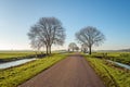 Landscape characteristic of the Dutch region Alblasserwaard Royalty Free Stock Photo