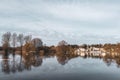 Landscape of early spring with naked and flooded trees Royalty Free Stock Photo