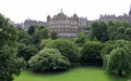 East Princes Street Gardens, Bank of Scotland Head Office building above on a hillslope, Edinburgh