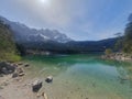 Landscape of Eibsee lake in Germany, Bavaria.