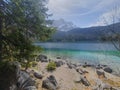 Landscape of Eibsee lake in Germany, Bavaria.