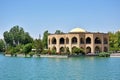 Mansion of El Goli or Shah Goli historical park and lake in Tabriz , Iran
