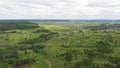 Landscape with electrical towers and constriction site