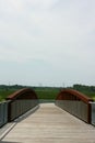 An Empty Walking Bridge At The Russell W. Peterson Urban Wildlife Refuge In Wilmington, Delaware
