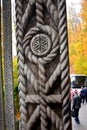 Symbolic life tree in wood. Autumn colors in Ana Rohia Monastery. A typical landscape in Transylvania, Romania.