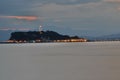 Landscape of Enoshima island in Japan at dusk Royalty Free Stock Photo