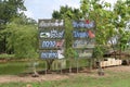 Landscape, entrance sign at Nakhon Sawan Engineer Army Sheep Farm, Thailand, a popular tourist attraction