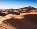 Landscape of the Erg Chebbi at sunrise, Sahara, Morocco