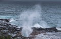 Landscape of Eruption of the Spouting Horn in Koloa, Kauai, Hawaii, USA Royalty Free Stock Photo