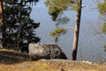 Landscape of Espoo, Finland during Spring - Baltic Sea, Trees and Big Rocks Royalty Free Stock Photo