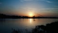 Landscape of Euphrates river in Nasiriyah at the sunset Iraq Royalty Free Stock Photo