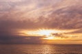 Landscape evening sea and sky with clouds