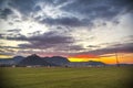 Landscape on the evening at the sunset with Deva citadel