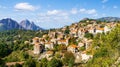 Landscape with Evisa, Corsica Royalty Free Stock Photo