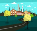 Landscape with Factory on Background Royalty Free Stock Photo