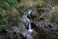 Landscape of Falls of Bruar Waterfall with mosy rocks in Scotland Royalty Free Stock Photo