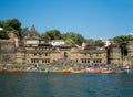 Famous Ahilya Fort & Ghats of Maheshwar-India Royalty Free Stock Photo