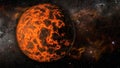 Landscape in fantasy alien extremely hot exoplanet