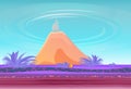 Landscape fantasy Island with volcano