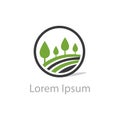 Landscape Farm Tree vector icon, beautiful and colorful tree logo design Royalty Free Stock Photo