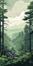 Monsoon Forest In Rocky Mountains: A Stunning Landscape Illustration Royalty Free Stock Photo