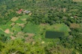 landscape of fertile ground in the mountains of colombia Royalty Free Stock Photo