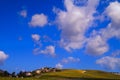 Landscape of field and east Kiryat Haroshet northwest Israel