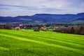 Landscape of fields near the town of Hechingen Schwarzwald germany