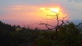 Landscape with a fiery sunset 