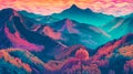 landscape filled with psychedelic colors, shapes, and patterns that alter perception and reality. Generative AI Royalty Free Stock Photo