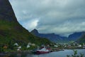 Landscape of the fishing village Reine at the south of Lofoten Norway
