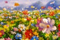 Landscape Flower Meadow Oil Painting
