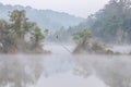 Landscape of foggy lake at Thung Kamang, Phu Khiao Wildlife Sanctuary, Royalty Free Stock Photo