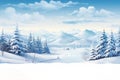 Landscape of forest with pine trees covered with snow Royalty Free Stock Photo