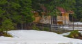 Landscape of Snow in forest in Romanian Carpathian mountains Royalty Free Stock Photo