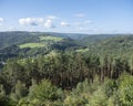 Landscape with forests and meadows in german eifel Royalty Free Stock Photo