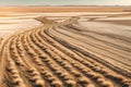 Landscape with fork roads in steppe. Royalty Free Stock Photo